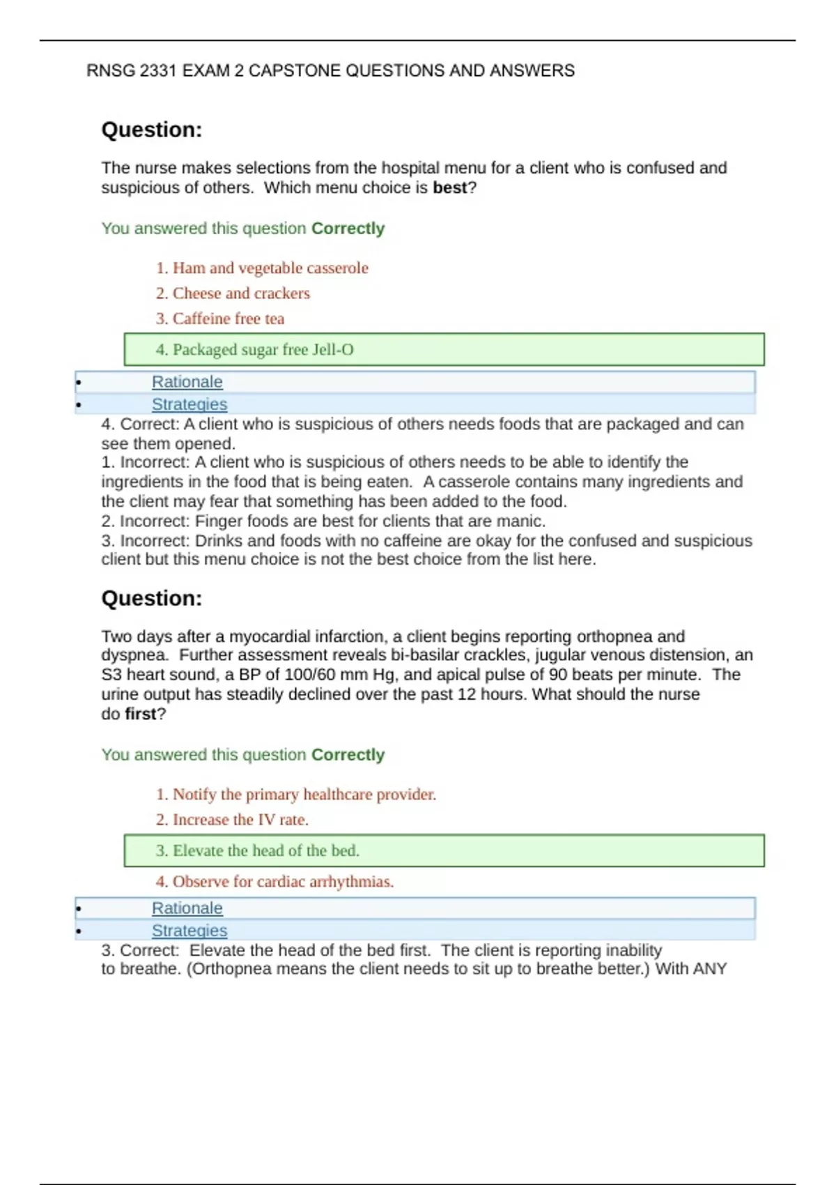 Rnsg Exam Capstone Questions And Answers Rn Nursing Stuvia Us