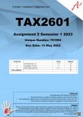 TAX2601 Assignment 5 Semester 1 2023