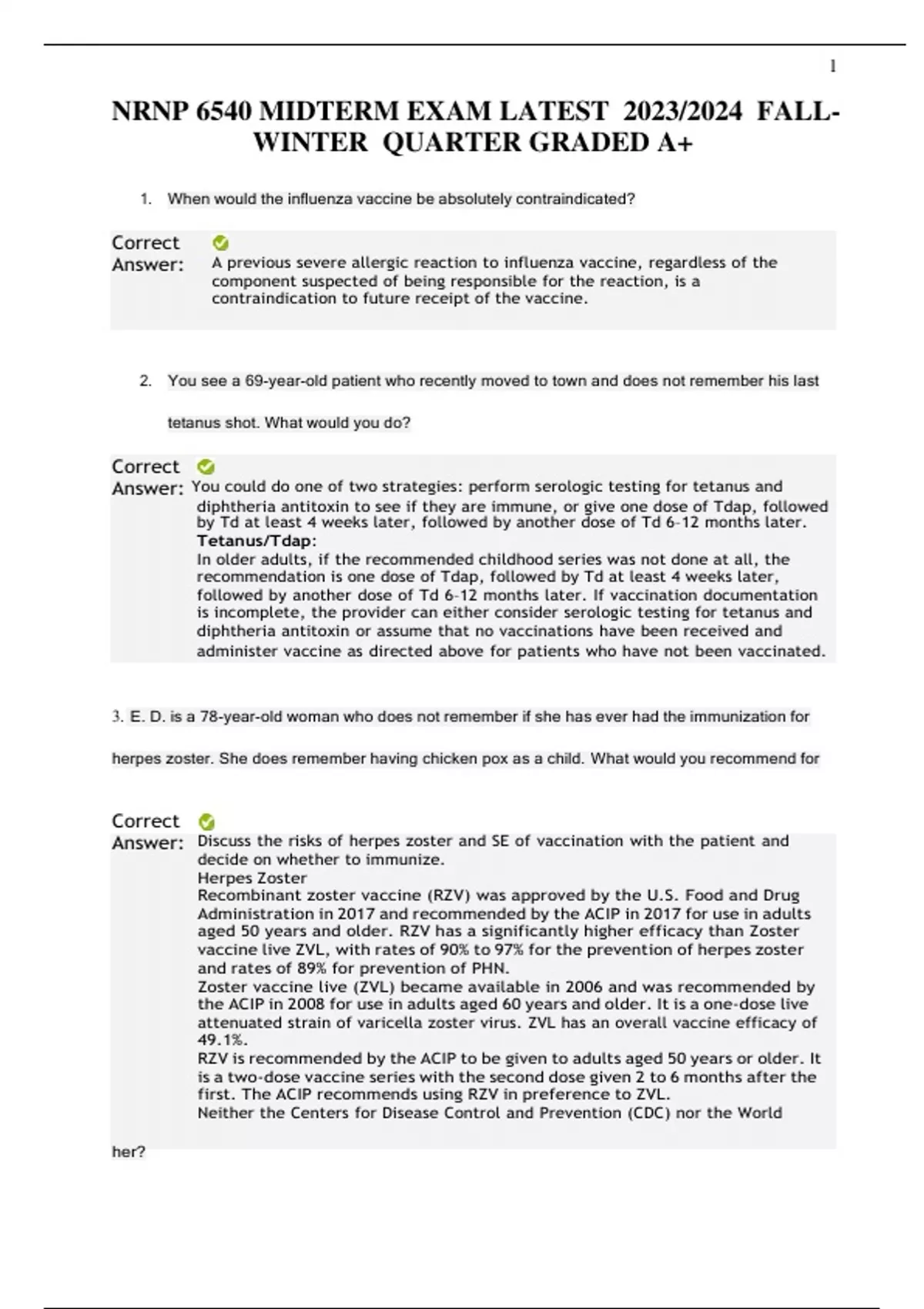 Nrnp Midterm Exam Latest Fall Winter Quarter Grade