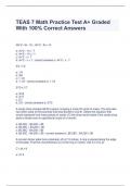 Teas Math Practice Test A Graded With Correct Answers Ati