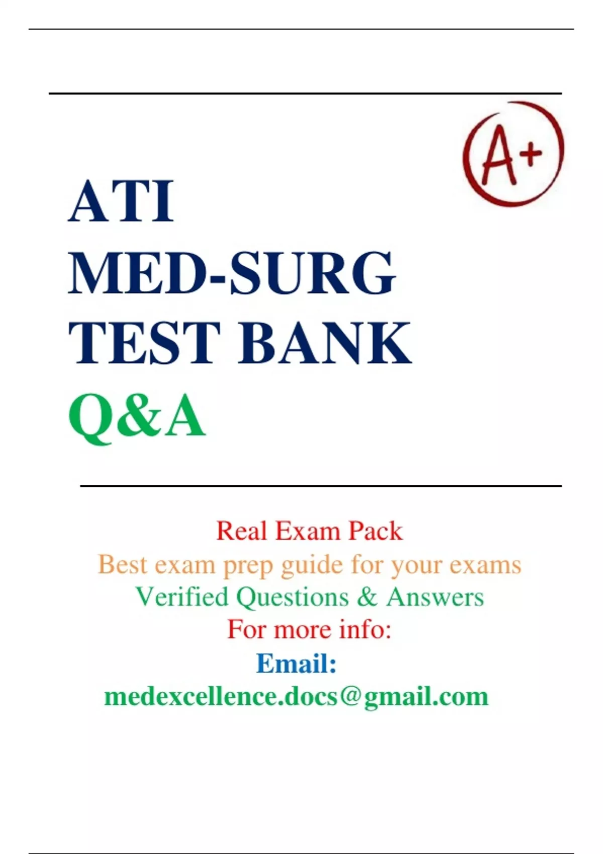 ATI MED SURG TEST BANK QUESTIONS ANSWERS AND EXPLANATION COMPLETE