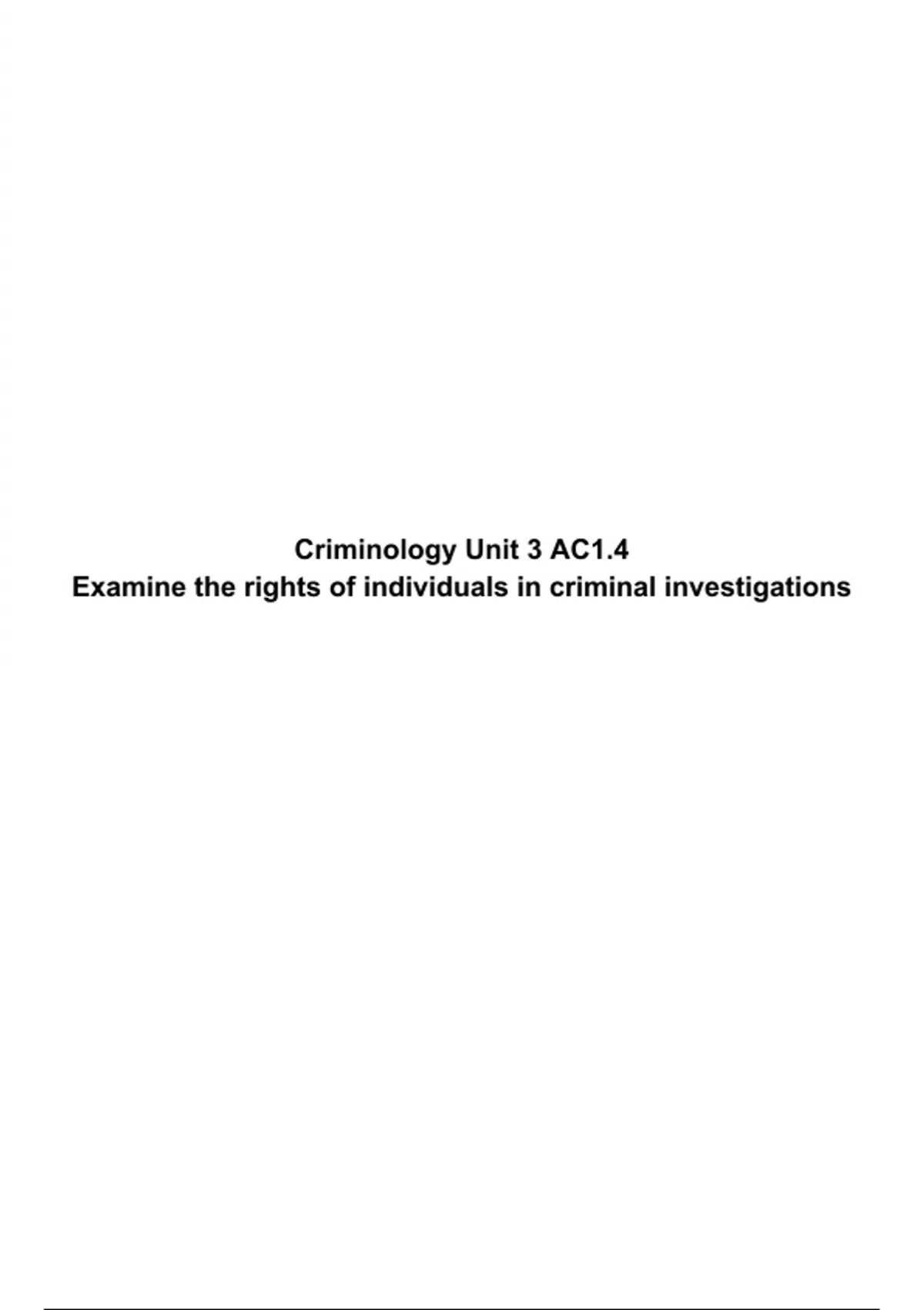 Wjec Criminology Unit Ac Crime Scene To Courtroom Stuvia Uk