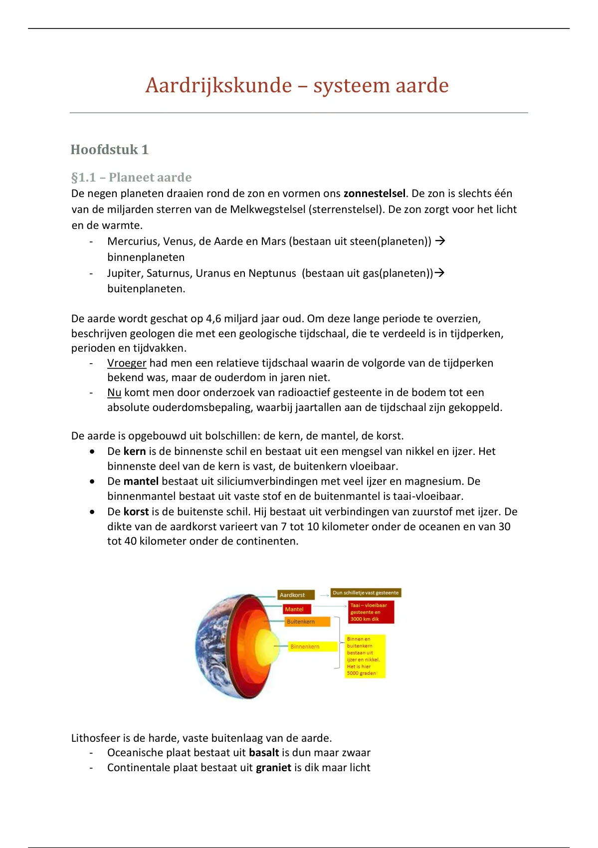 Samenvatting Aardrijkskunde Systeem Aarde Aardrijkskunde Stuvia Nl