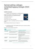 Samenvatting Ontwikkelingspsychologie (2023) - alle lessen + bijhorende notities