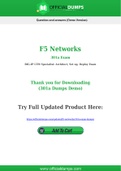 301a Dumps - Pass with Latest F5 Networks 301a Exam Dumps