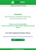 AWS-Certified-Alexa-Skill-Builder-Specialty Dumps - Pass with Latest Amazon AWS-Certified-Alexa-Skill-Builder-Specialty Exam Dumps