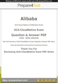 Alibaba Cloud Certified Associate Certification - Prepare4test provides ACA-CloudNative Dumps