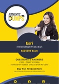Esri EADE105 Dumps - Accurate EADE105 Exam Questions - 100% Passing Guarantee