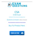CSA CCSK Dumps (2021) Real CCSK Exam Questions And Accurate Answers