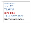 Admission/ENTRANCETest-ATI  TEAS-V6 NEW FILE (All Sections) QUESTIONS&ANSWER