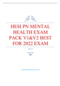 HESI PN MENTAL HEALTH EXAM PACK V1 V2 BEST FOR 2022 EXAM HESI PN