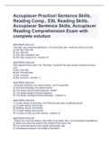 Accuplacer Practice Sentence Skills Reading Comp Esl Reading Skills