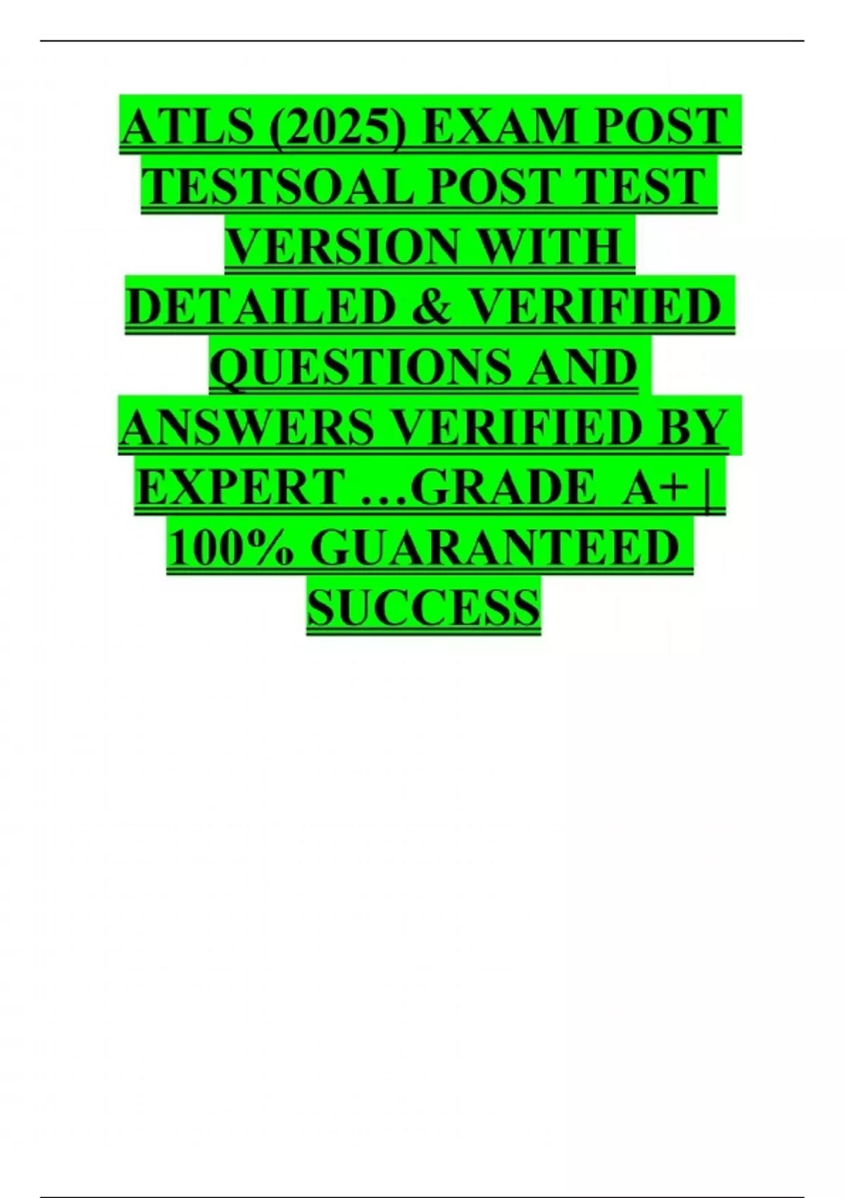 Atls Exam Post Testsoal Post Test Version With Detailed