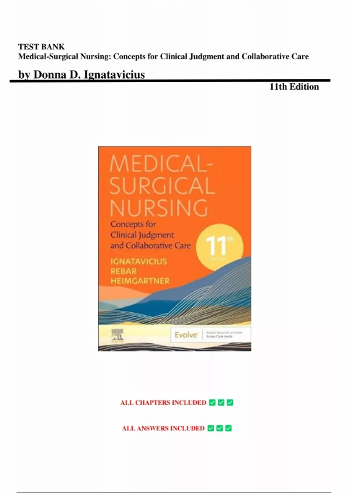 Test Bank For Medical Surgical Nursing Concepts For Clinical Judgment