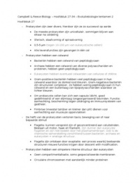 Samenvatting Campbell biology H27-34 (evobio tentamen 2)