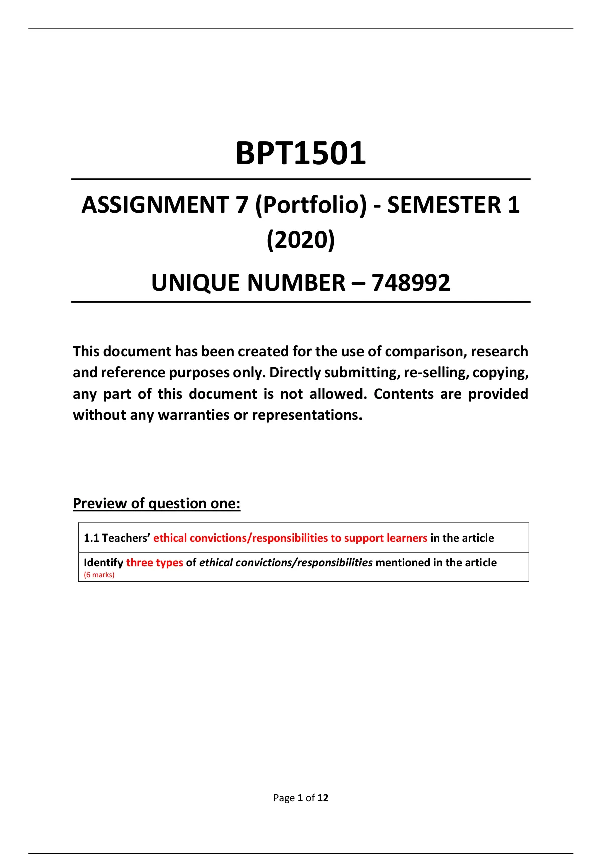bpt1501 assignment 7 portfolio 2022