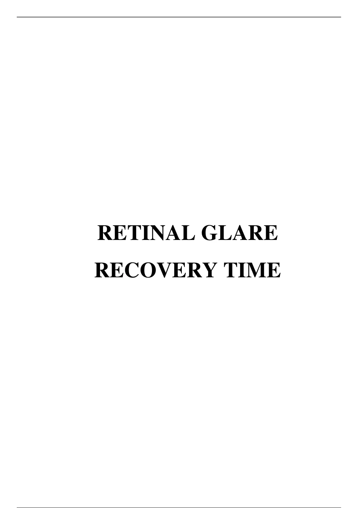 Retinal Glare Recovery Biology Stuvia Us