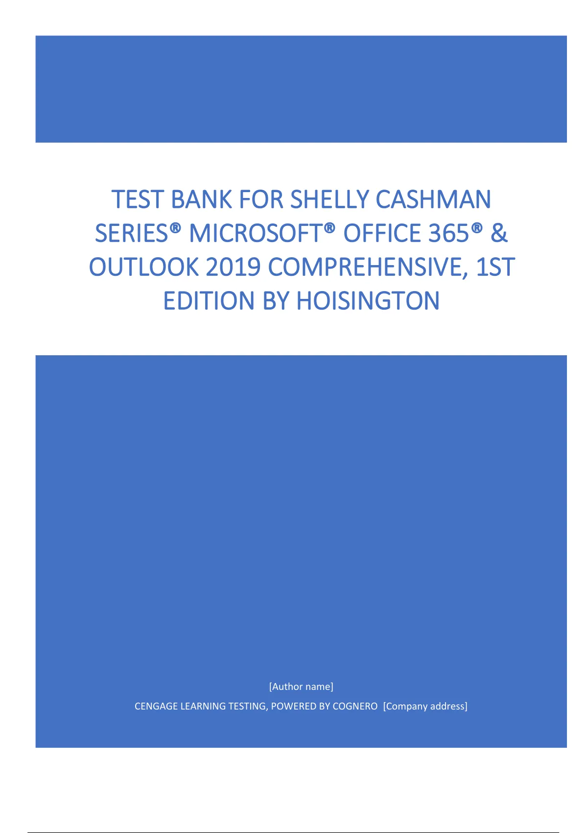 Shelly Cashman Series Microsoft / Windows 10 Comprehensive 2019