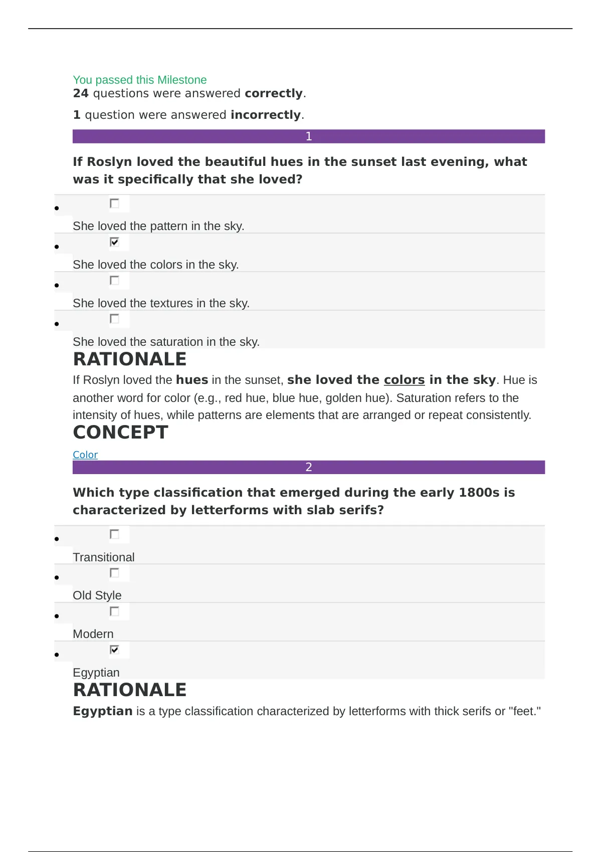 Sophia Visual Communication Unit FINAL MILESTONE, Questions With ...