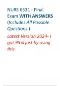 NURS 6531 Final Exam New Version 2021 - Walden University 