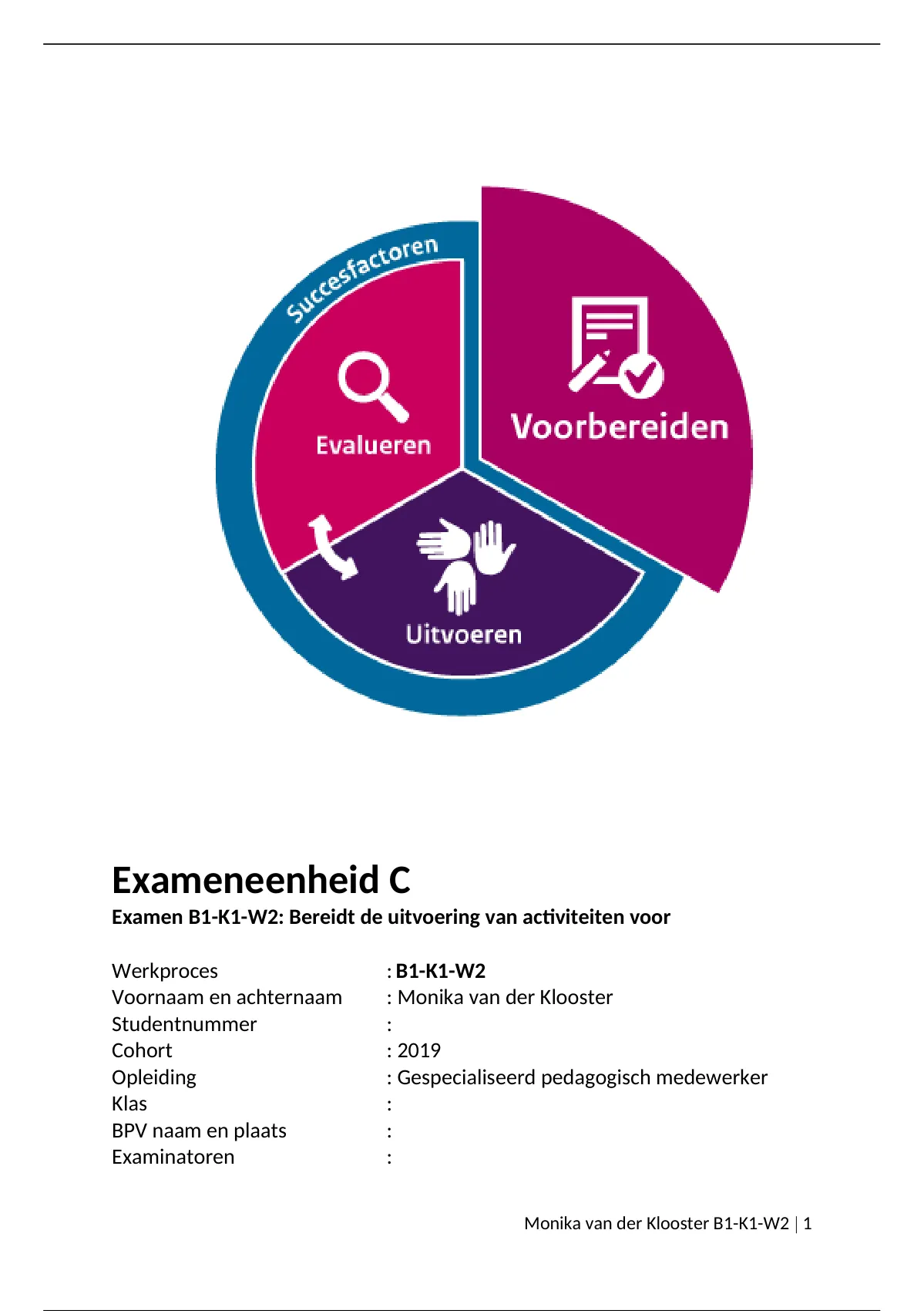 Examen B1-K1-W2 Bereidt De Uitvoering Van Activiteiten Voor - Examen ...