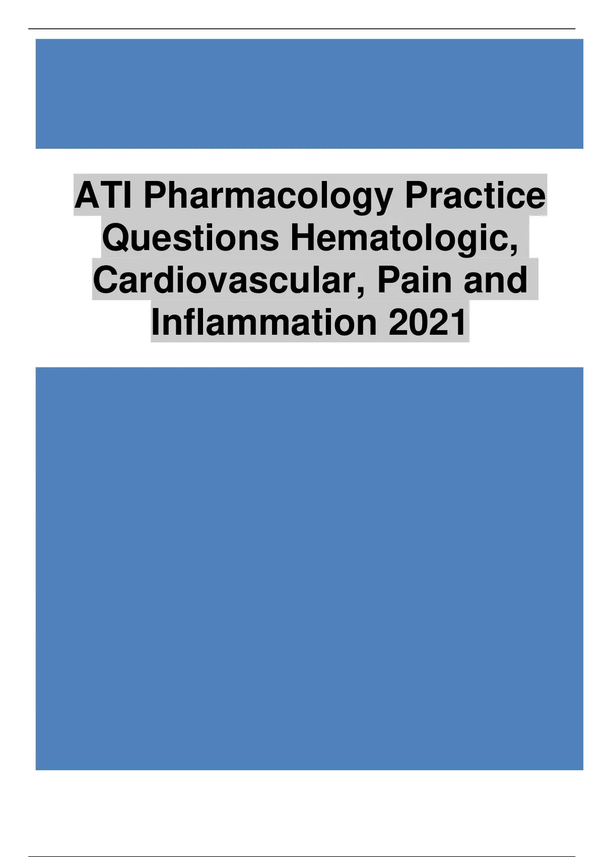 test bank atipharmacologypracticequestionshematologic