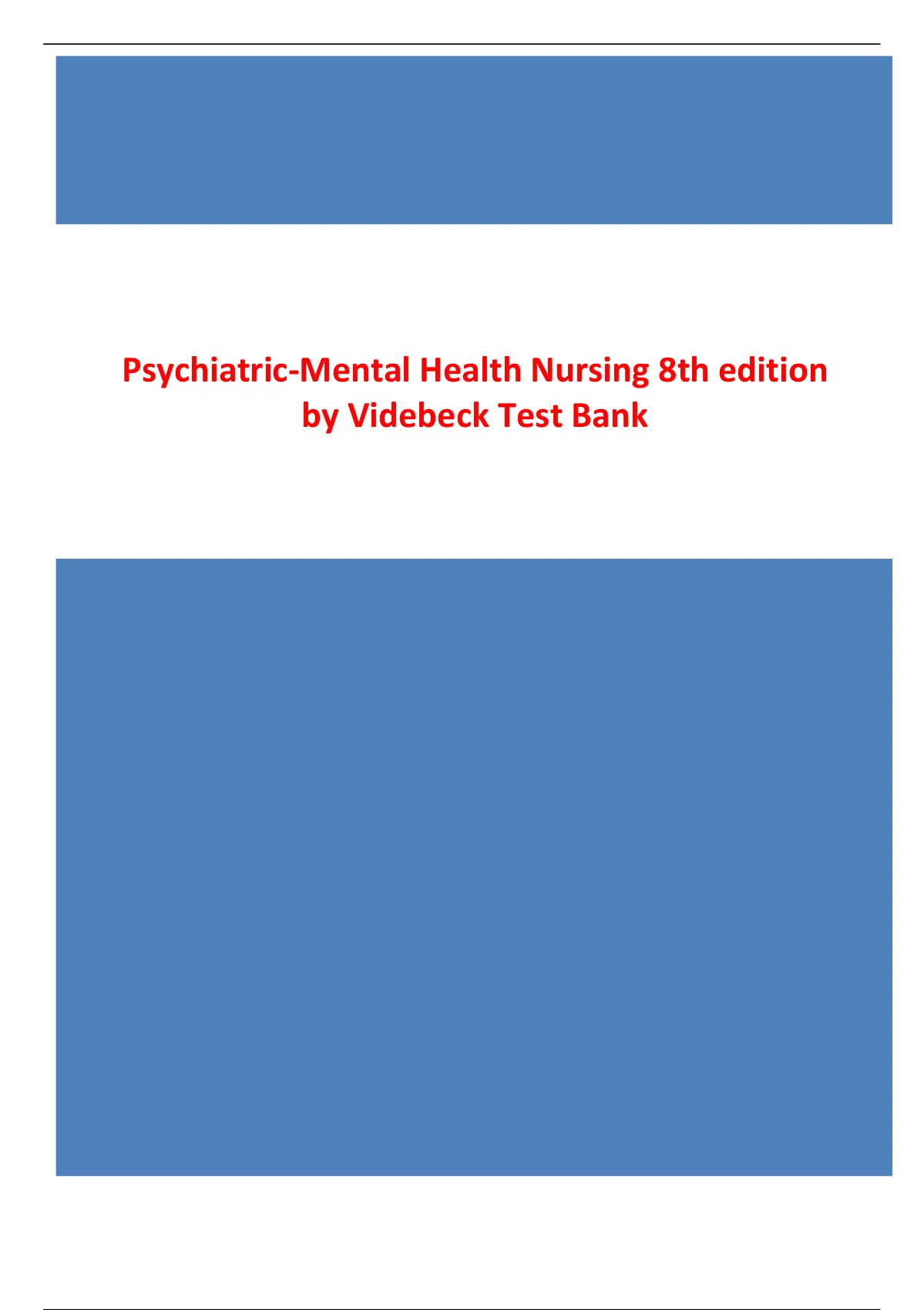 psychiatric-mental-health-nursing-8th-edition-by-videbeck-test-bank