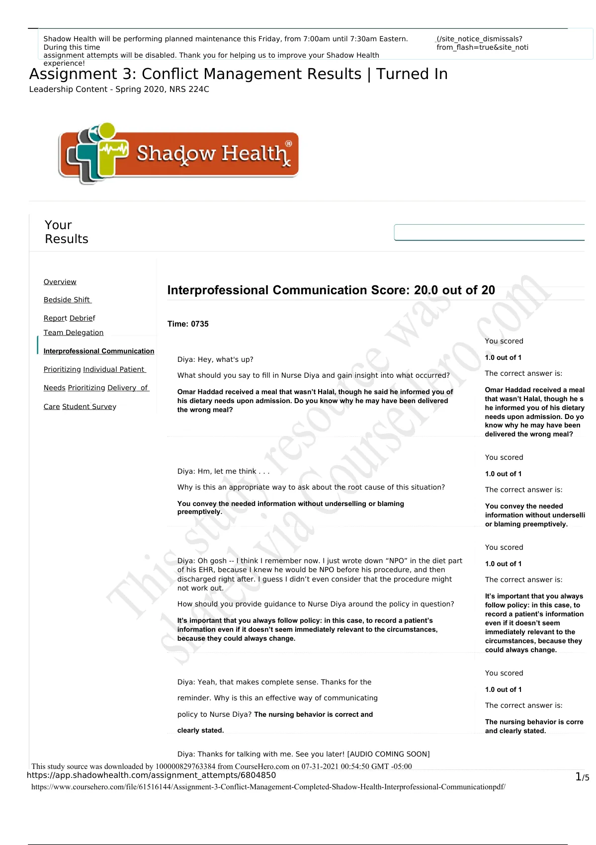 shadow health assignment 3 conflict management prioritize delivery of care