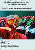 NCOI geslaagde moduleopdracht Organisatie en Verandering nov. 2024 - HBO Bachelor Management  - Overheid en Non-Profit - Eindcijfer 9 met feedback NCOI - GEÜPDATET 2025!