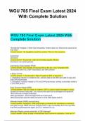 WGU 785 Final Exam Latest 2024 With Complete Solution