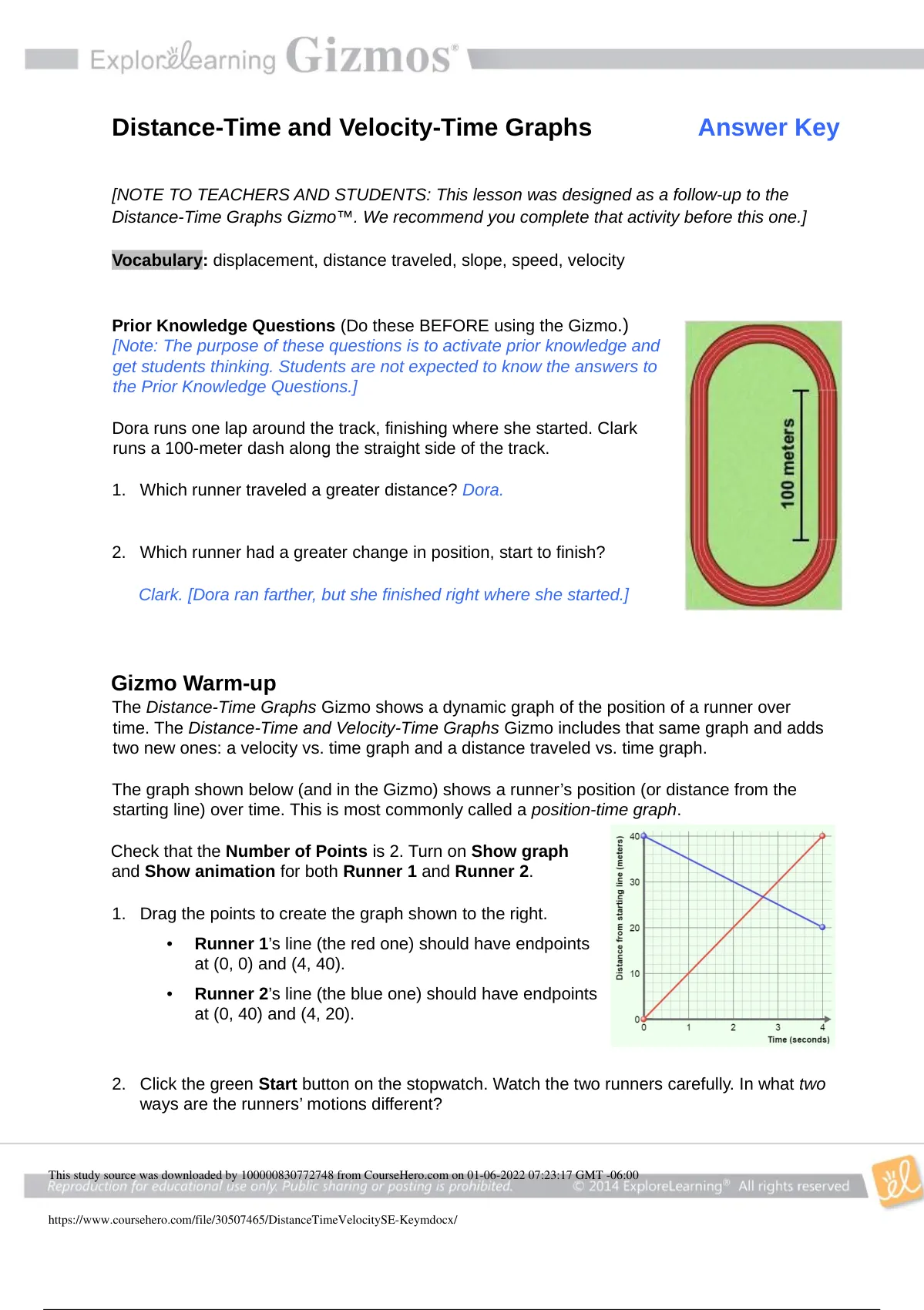 Time and Velocity-Time Graphs physics questions with answers - PHYSICS ...