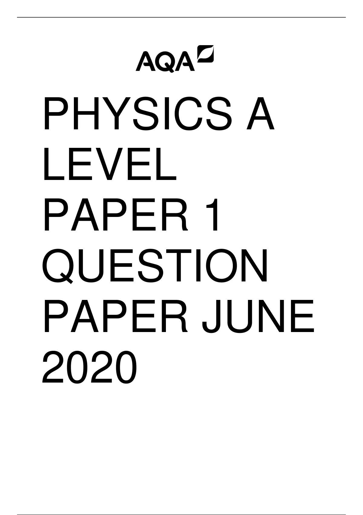 All Aqa A Level 2020 Physics Complete Paper1paper2 And Paper 3 All Components Include With Both 2951