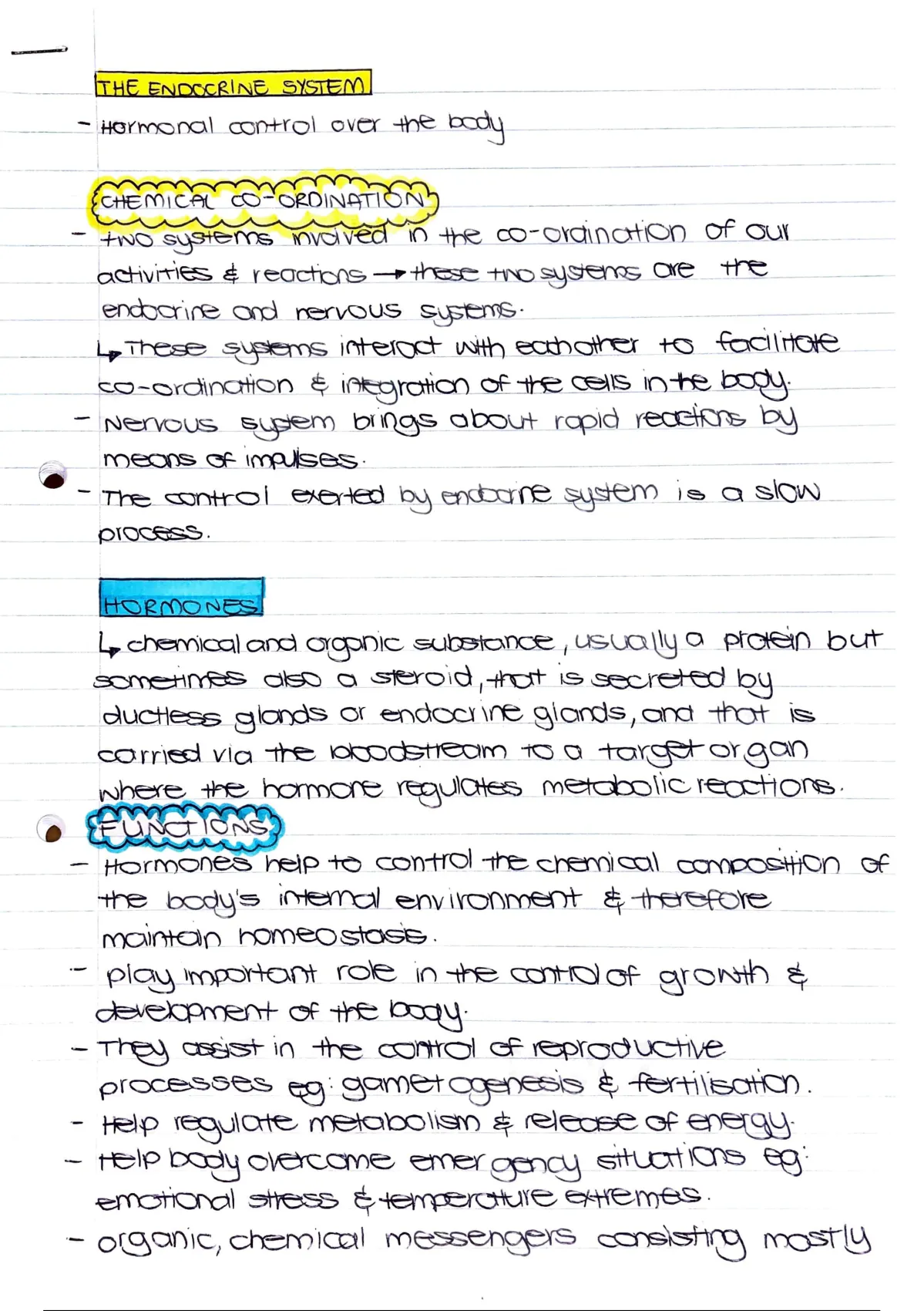 Summary The Endocrine System Life Sciences Stuvia NL