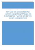 Test Bank for Nursing Research Methods and Critical Appraisal for Evidence Based Practice 10th Edition by Geri Lobiondo Wood All Chapters