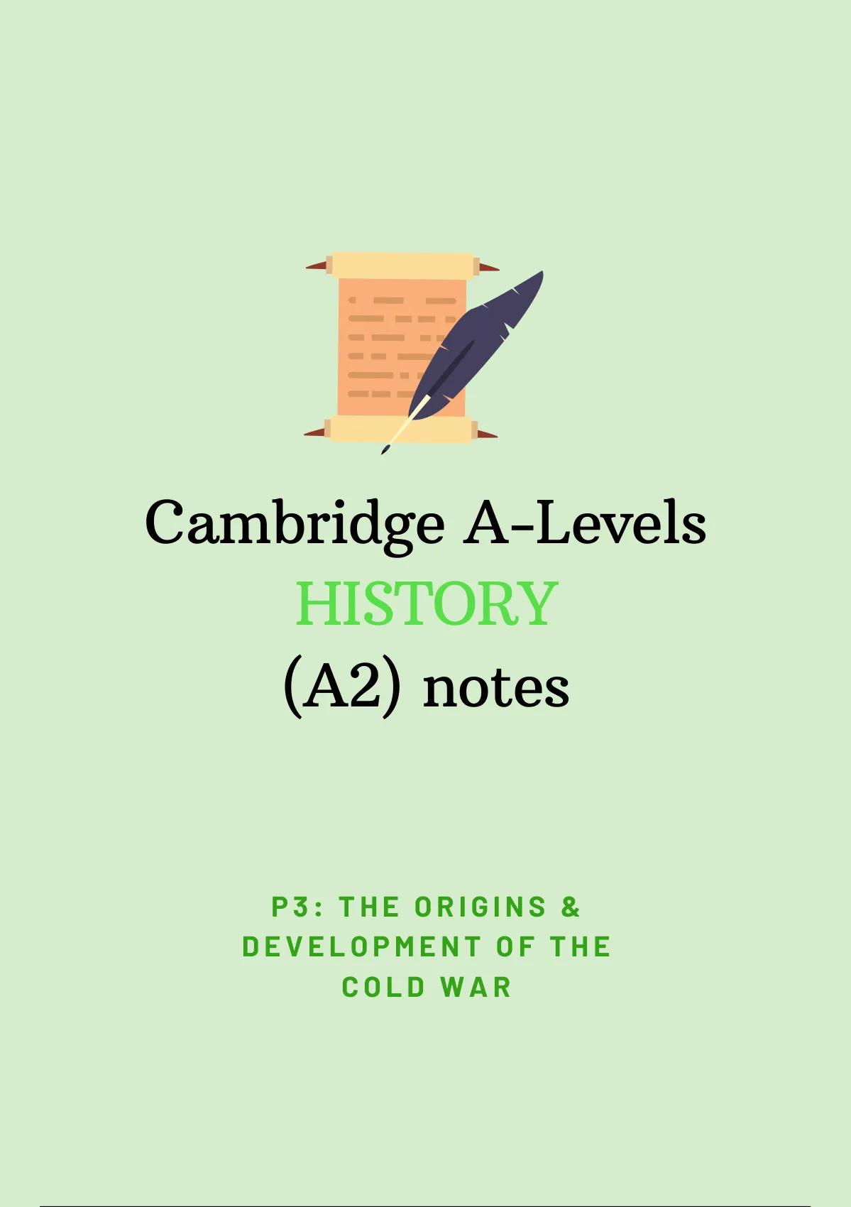 Summary Cambridge A-Levels & IGCSE History Notes- The Cold War ...