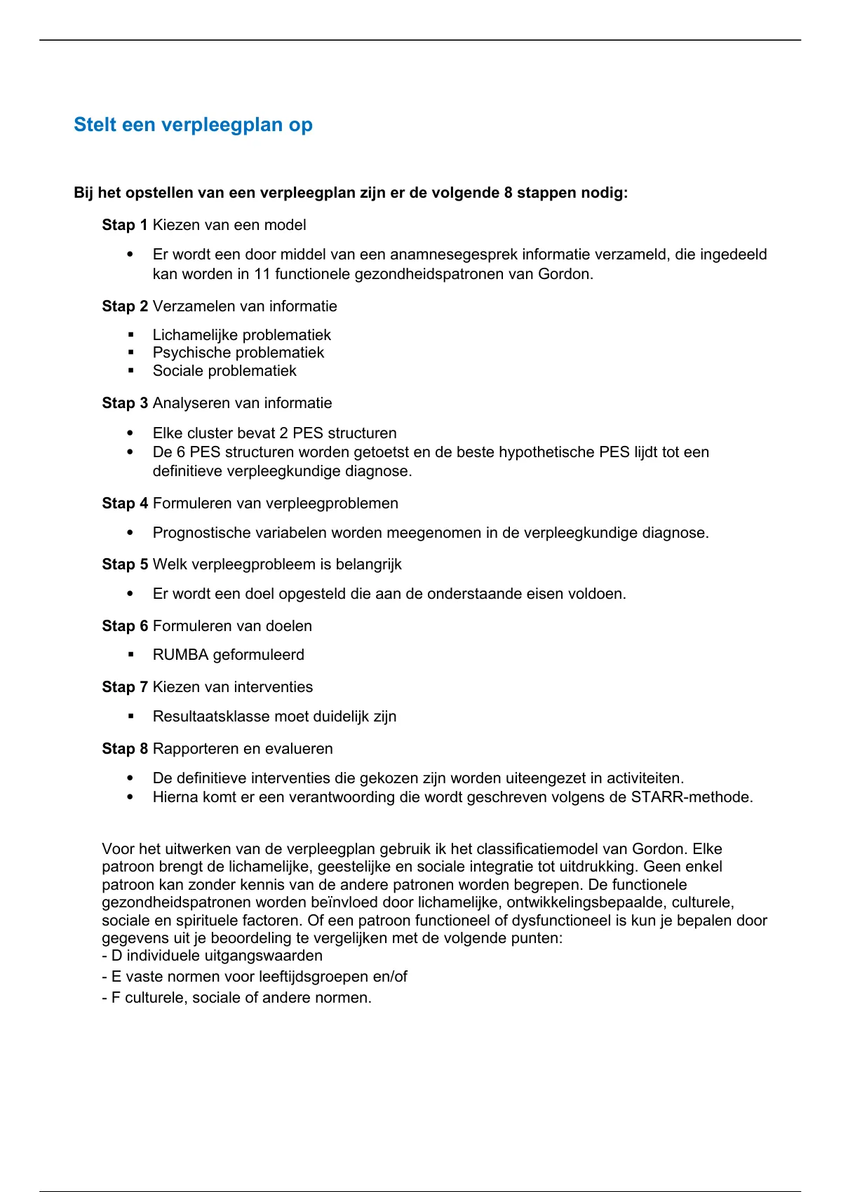 Examen Verpleegkundige Niv 4 - Stelt Een Verpleegplan Op BEHAALD ...