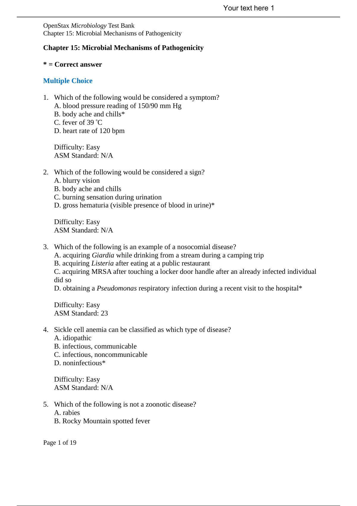 BIOLOGY 206 OpenStax Microbiology Test Bank-Chapter 15: Microbial ...