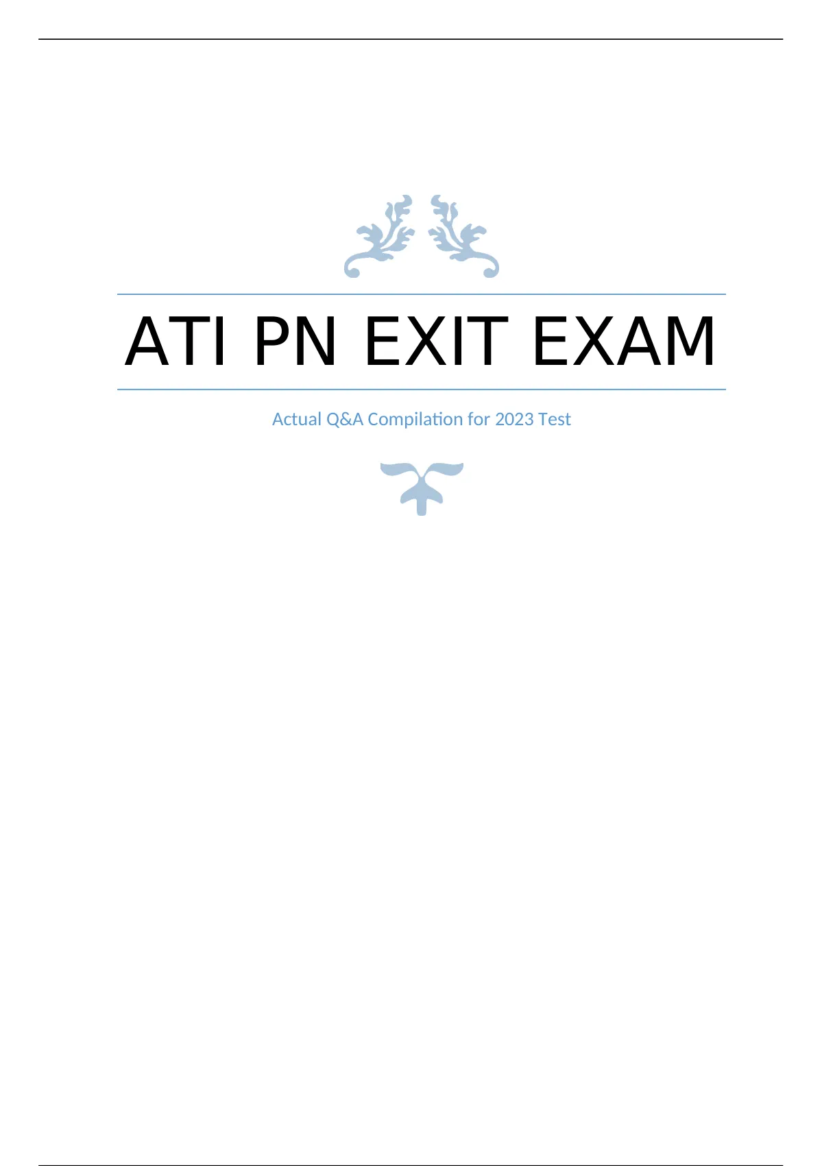 ATI PN EXIT EXAM RETAKE GUIDE ATI PN EXIT Stuvia US