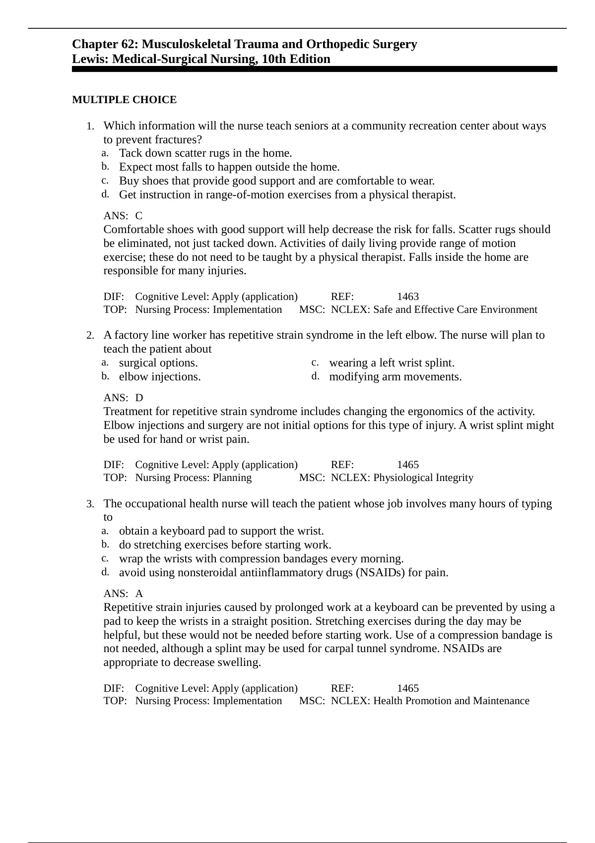 Chapter 62: Musculoskeletal Trauma And Orthopedic Surgery Lewis ...