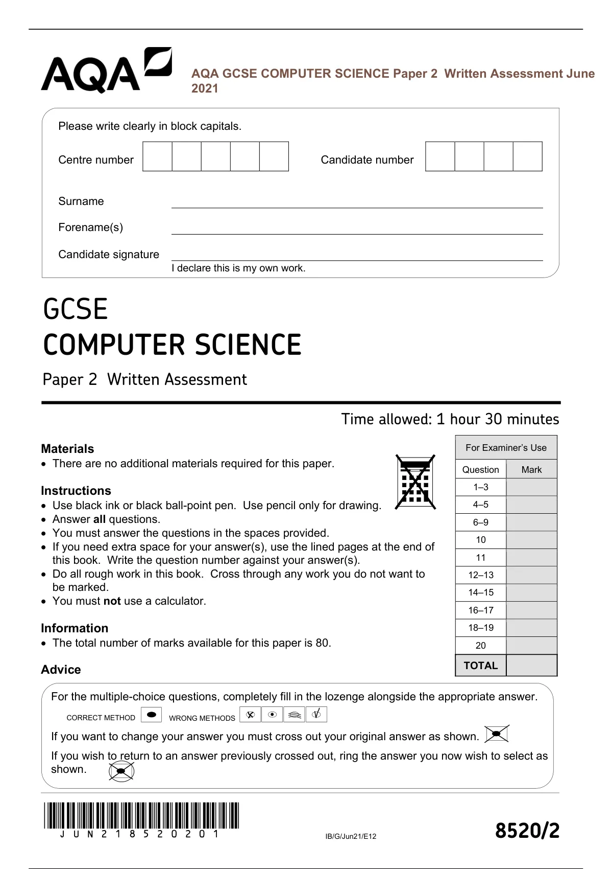 aqa-gcse-computer-science-paper-2-written-assessment-june-2021-aqa