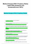 Medical-Surgical RN A Prophecy Relias Latest 2024 Questions and Answers(Scored 100%)