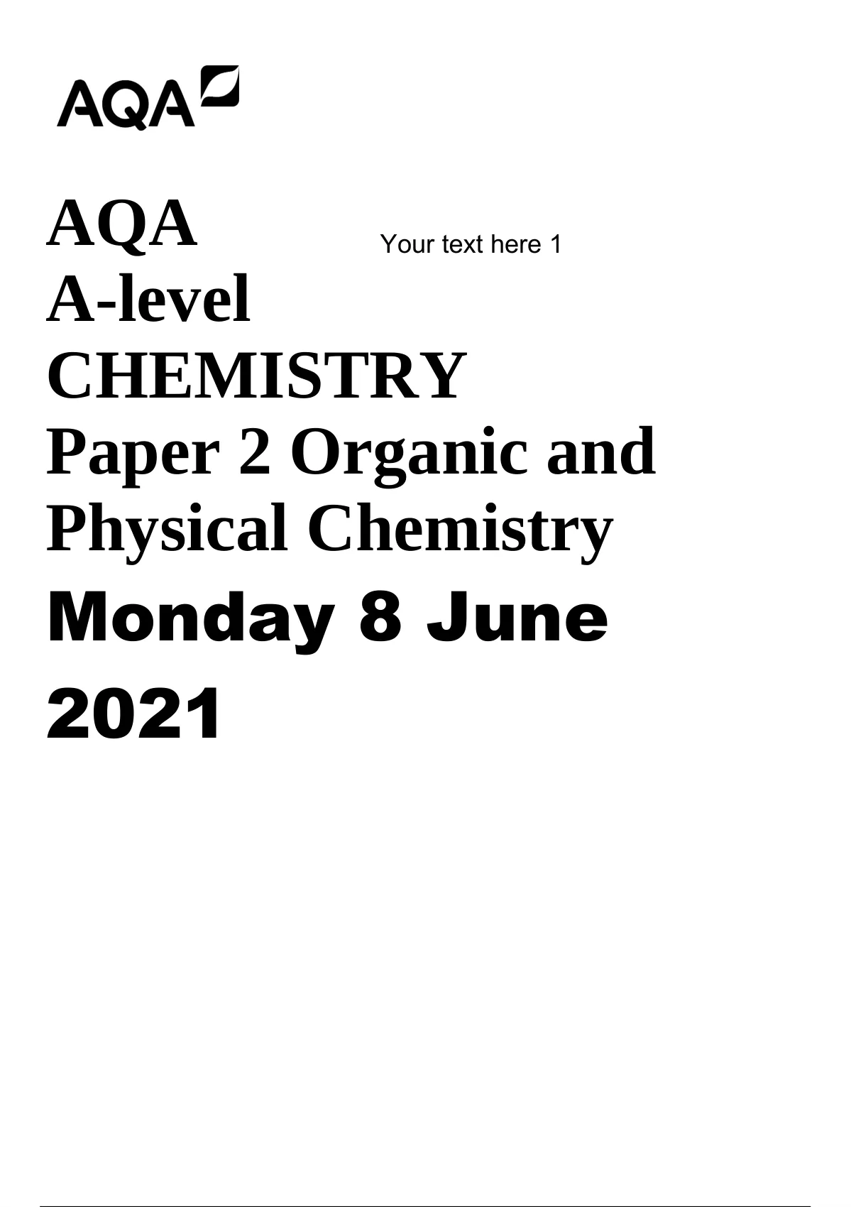 aqa-a-level-chemistry-paper-2-organic-and-physical-chemistry-monday-8