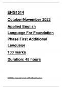 ENG1514 PORTFOLIO EXAM OCTOBER/NOVEMBER 2023 DUE DATE 19 OCTOBER 2023