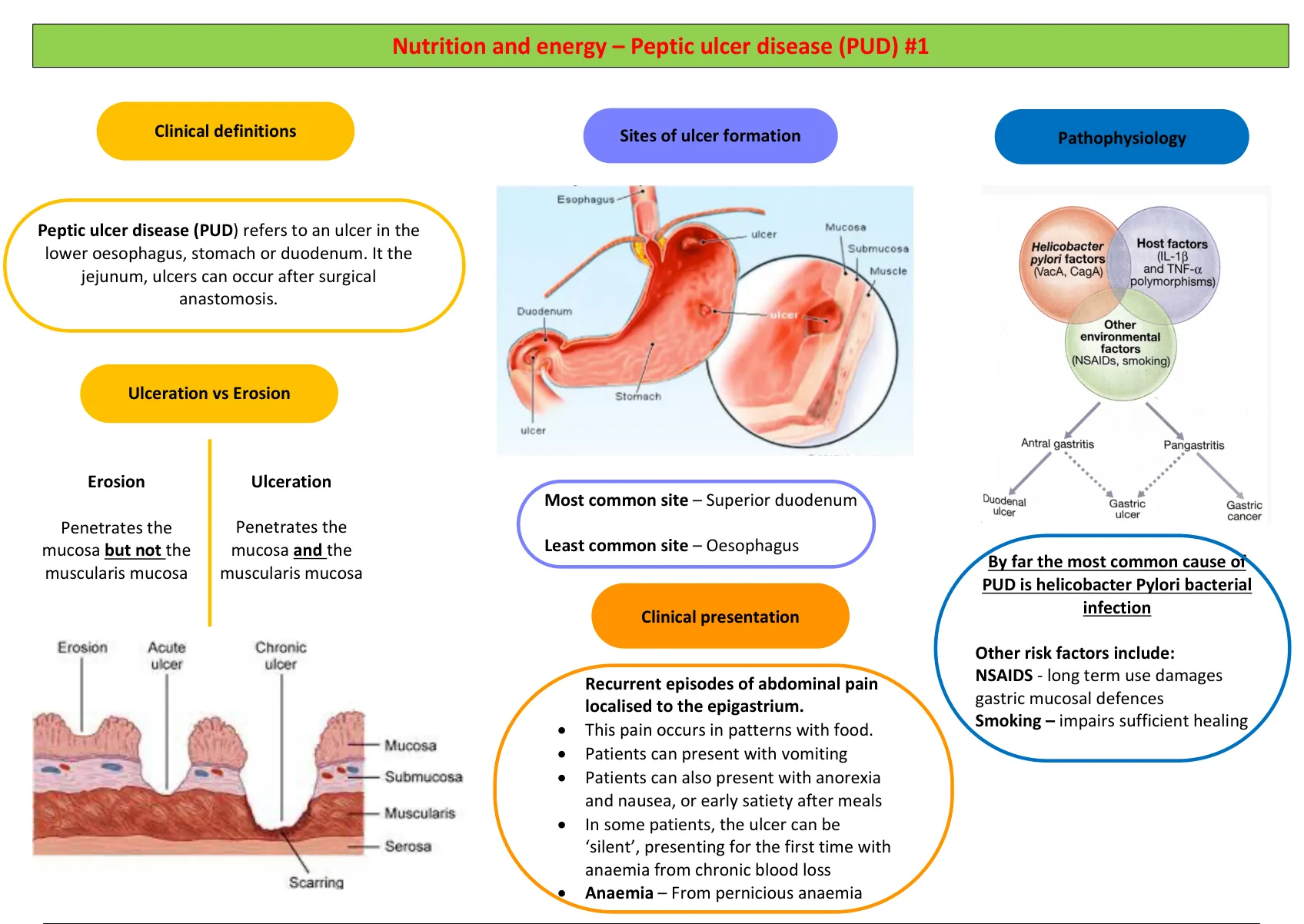 Summary HIGH YIELD NOTES - Peptic ulcer disease, upper GI emergencies ...