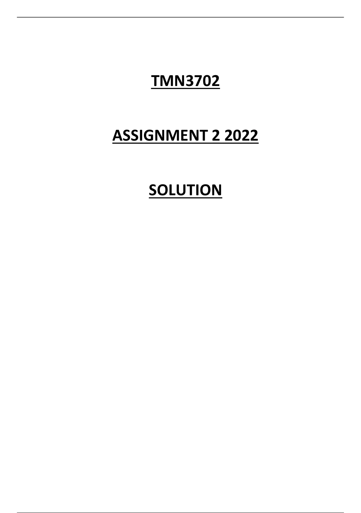 tmn3702 assignment 2 answers