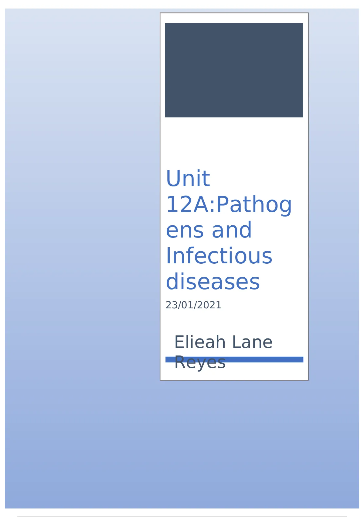 BTEC APPLIED SCIENCE: Unit 12A Infections And Non-infectious Diseases ...