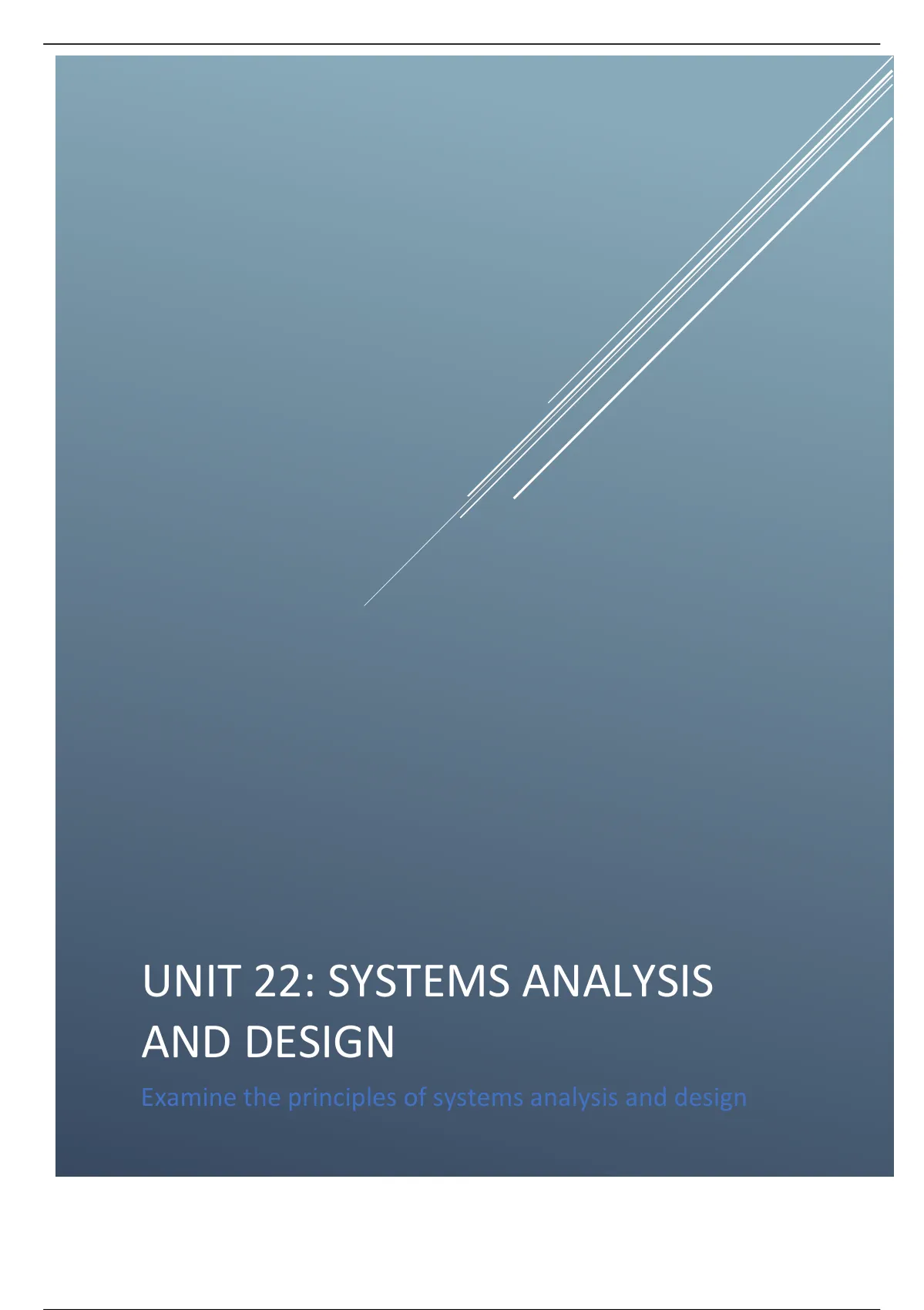 unit 22 systems analysis and design assignment 1