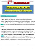 AHIP 2025 Final Exam Updated Questions and Verified Answers, 100% Guarantee Pass