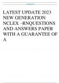 LATEST NCLEX RN NEXT GENERATION QUESTIONS AND ANSWERS.