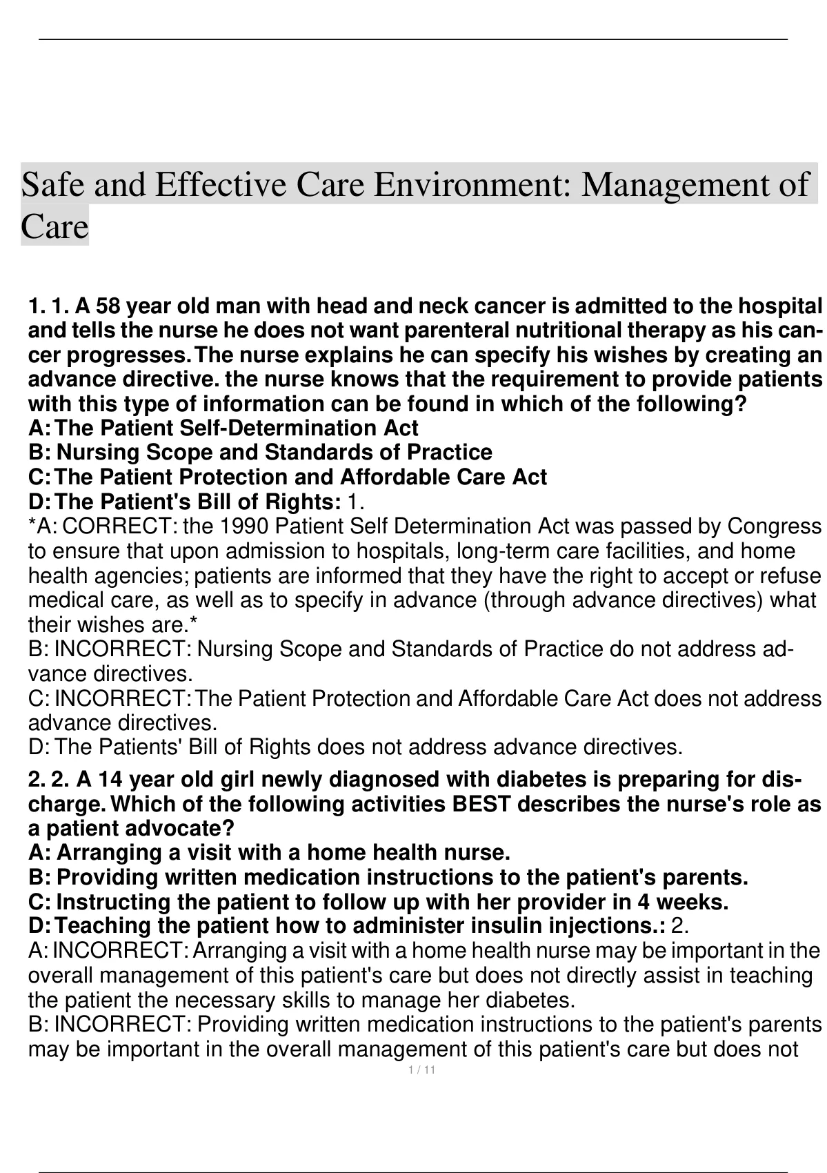 NCLEX-RN The Safe & Effective Care Environment: The Management of Care ...